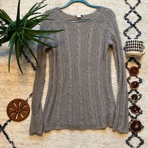 J crew loose fitting cable knit sweater